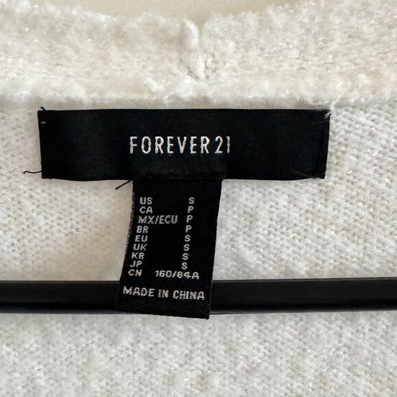 White/Cream Forever 21 oversized long pocket cardigan - Picture 3 of 4